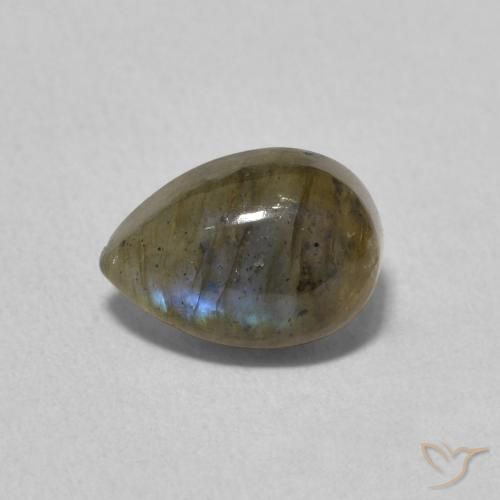 1.80ct 天然 彩色 拉长石, 梨形, 半透明