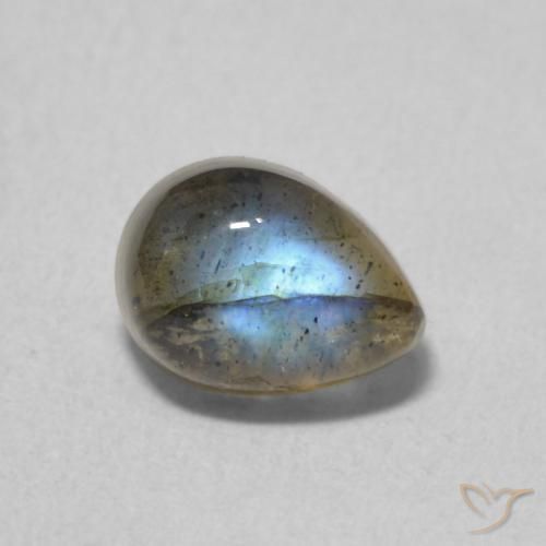 1.03ct 天然 彩色 拉长石, 梨形, 半透明