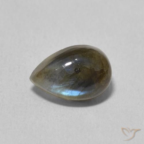 1.65ct 天然 彩色 拉长石, 梨形, 半透明