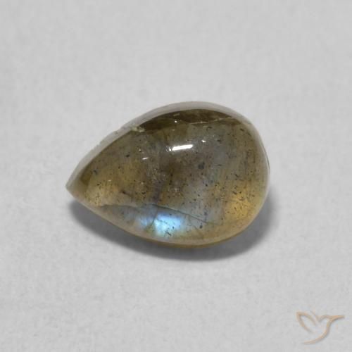 0.87ct 天然 彩色 拉长石, 梨形, 半透明