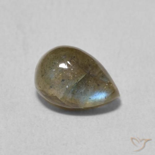 0.87克拉天然拉长石，梨形，半透明