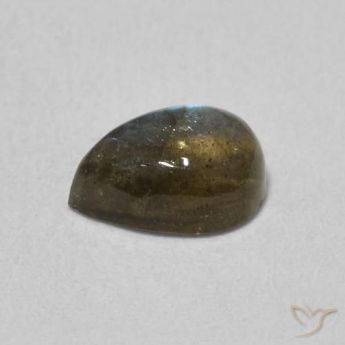 0.87克拉天然拉长石，梨形，半透明