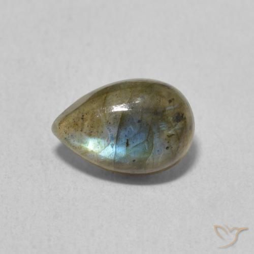 1.58ct 天然 彩色 拉长石, 梨形, 半透明