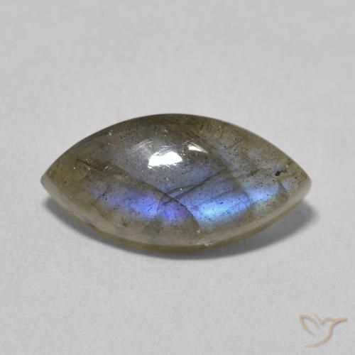 4.91ct 天然 彩色 拉长石, 榄尖形, 半透明