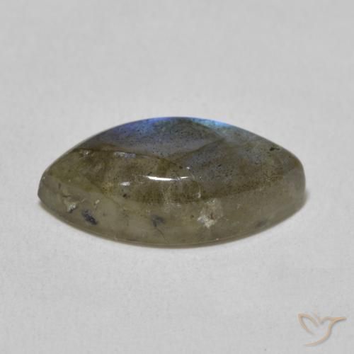 4.91克拉天然拉长石，榄尖形，半透明