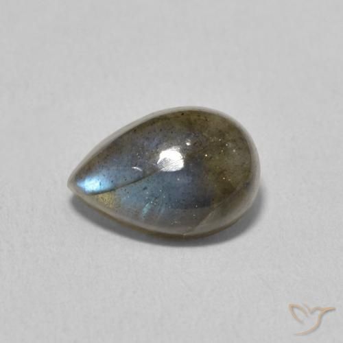 2.18ct 天然 彩色 拉长石, 梨形, 半透明
