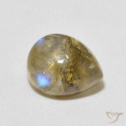3.95克拉天然拉长石，梨形，半透明