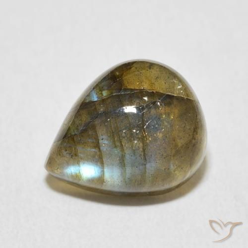 4.78ct 天然 彩色 拉长石, 梨形, 半透明