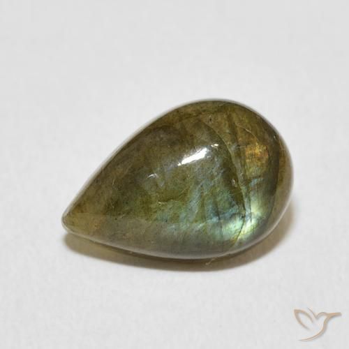 3.62ct 天然 彩色 拉长石, 梨形, 半透明