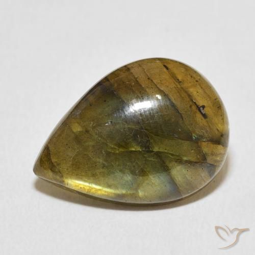 8.95ct 天然 彩色 拉长石, 梨形, 半透明