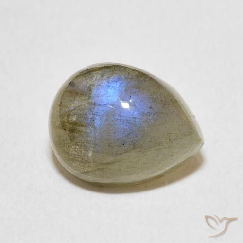 4.03ct 天然 彩色 拉长石, 梨形, 半透明