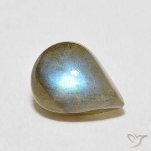 3.07ct 天然 彩色 拉长石, 梨形, 半透明