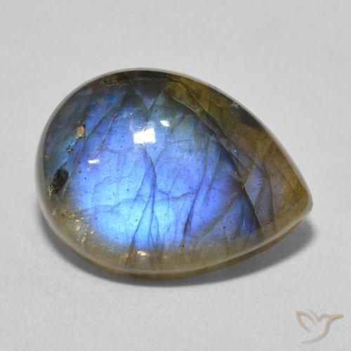 8.26ct 天然 彩色 拉长石, 梨形, 半透明