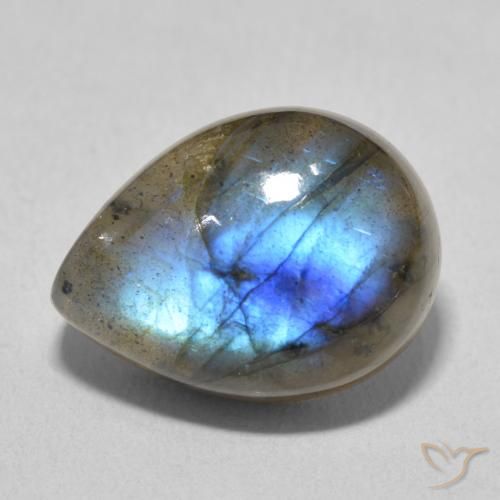 10.74ct 天然 彩色 拉长石, 梨形, 半透明