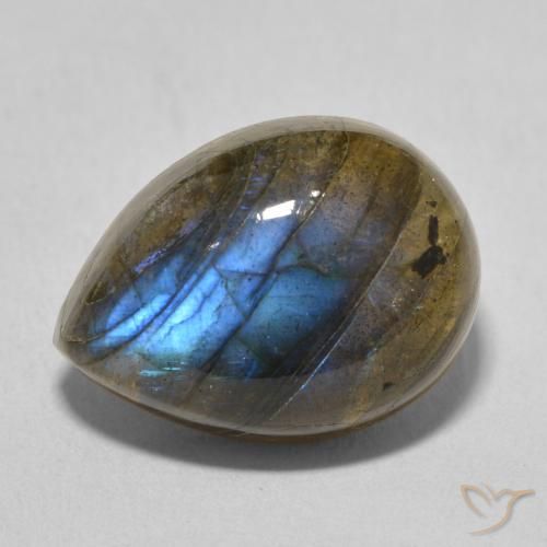 10.22ct 天然 彩色 拉长石, 梨形, 半透明