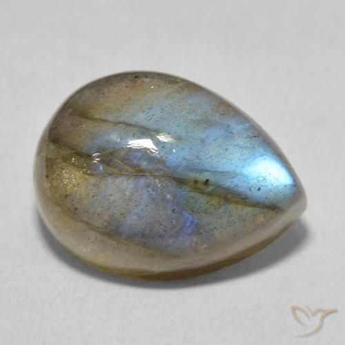 10.35ct 天然 彩色 拉长石, 梨形, 半透明