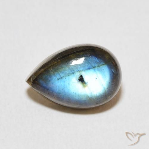 3.95ct 天然 彩色 拉长石, 梨形, 半透明