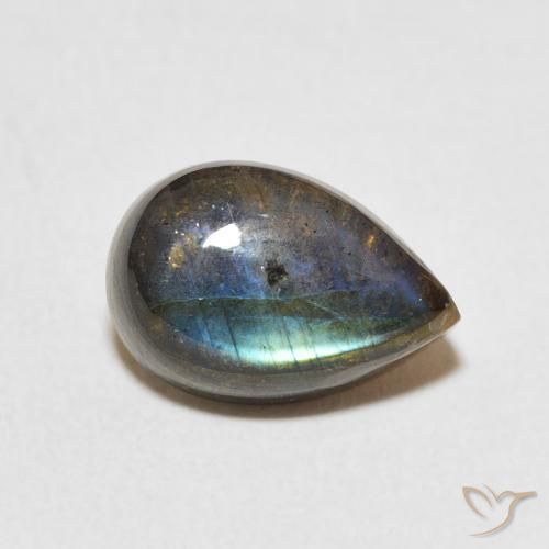 3.95克拉天然拉长石，梨形，半透明
