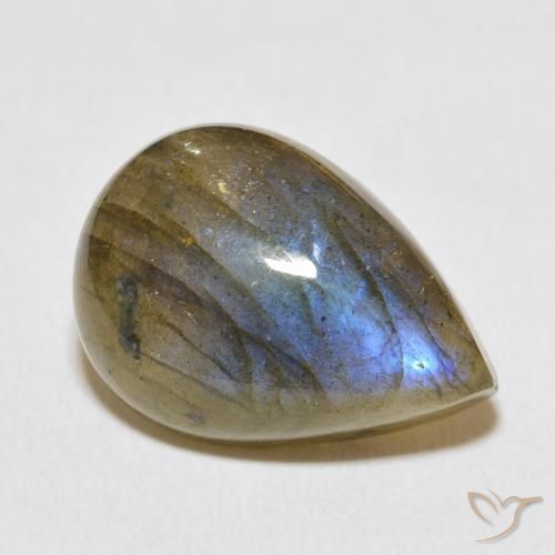 12.67ct 天然 彩色 拉长石, 梨形, 半透明