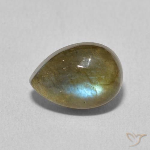 2.30ct 天然 彩色 拉长石, 梨形, 半透明