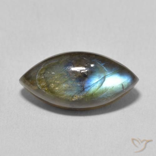 5.88ct 天然 彩色 拉长石, 榄尖形, 半透明