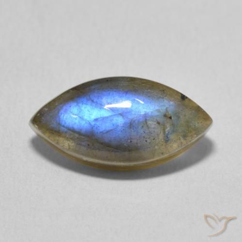 5.38ct 天然 彩色 拉长石, 榄尖形, 半透明