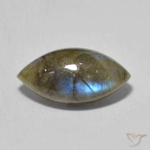 5.02ct 天然 彩色 拉长石, 榄尖形, 半透明
