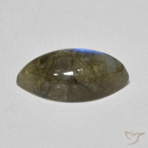 5.02克拉天然拉长石，榄尖形，半透明
