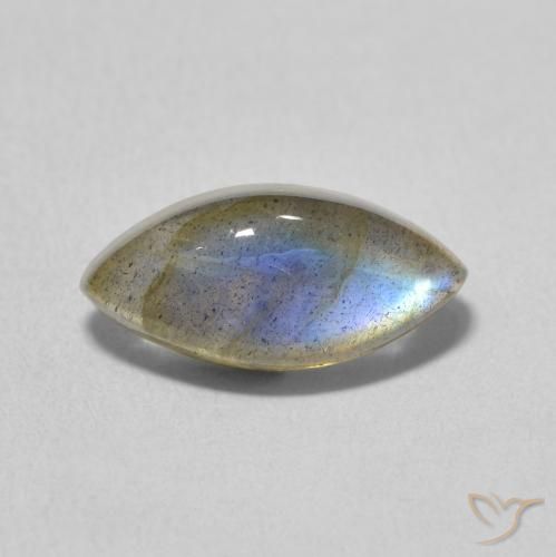 3.27ct 天然 彩色 拉长石, 榄尖形, 半透明