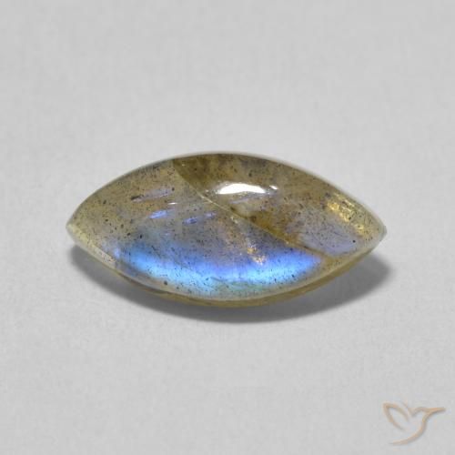 3.14ct 天然 彩色 拉长石, 榄尖形, 半透明
