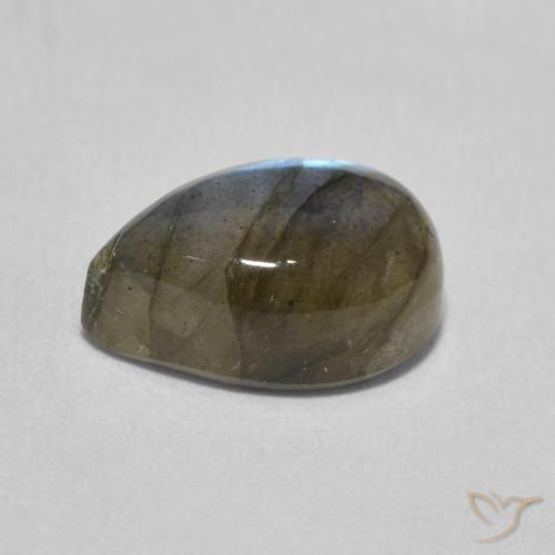 4.00克拉天然拉长石，梨形，半透明