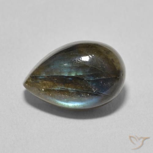4.40ct 天然 彩色 拉长石, 梨形, 半透明