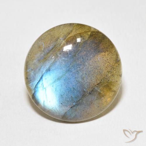15.68ct 天然 彩色 拉长石, 圆形的, 半透明