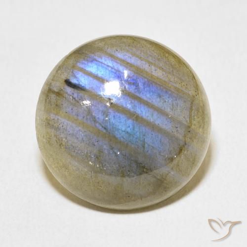 19.23ct 天然 彩色 拉长石, 圆形的, 半透明