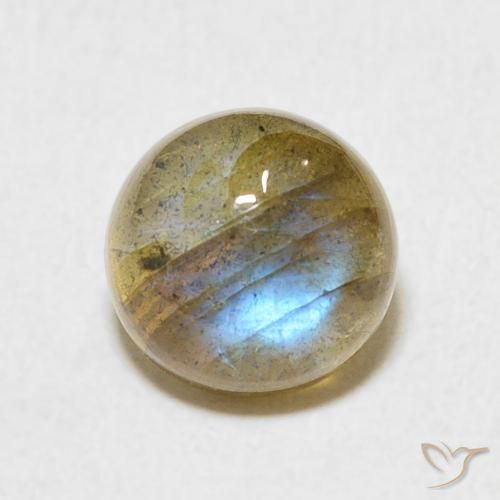 2.54ct 天然 彩色 拉长石, 圆形的, 半透明