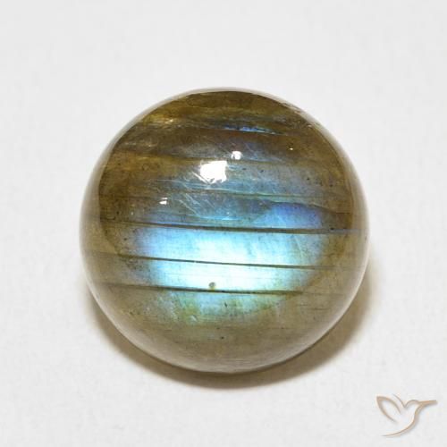 9.29ct 天然 彩色 拉长石, 圆形的, 半透明
