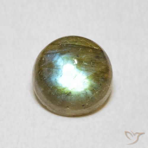 1.77ct 天然 彩色 拉长石, 圆形的, 半透明