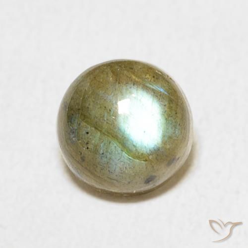 1.86ct 天然 彩色 拉长石, 圆形的, 半透明