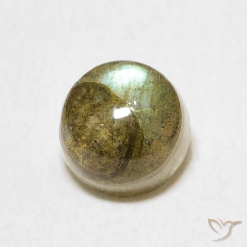 1.34ct 天然 彩色 拉长石, 圆形的, 半透明