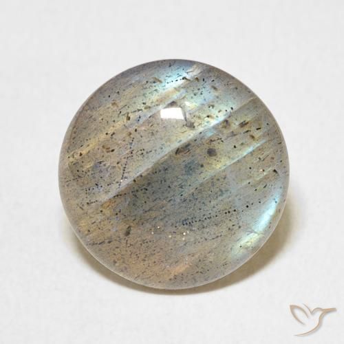 6.92ct 天然 彩色 拉长石, 圆形的, 半透明