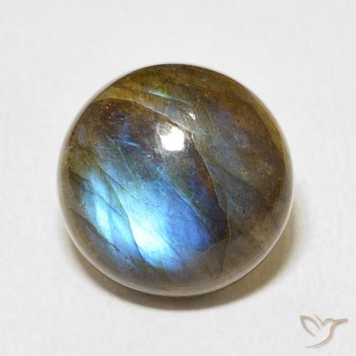 8.51ct 天然 彩色 拉长石, 圆形的, 半透明