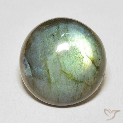 12.54ct 天然 彩色 拉长石, 圆形的, 半透明