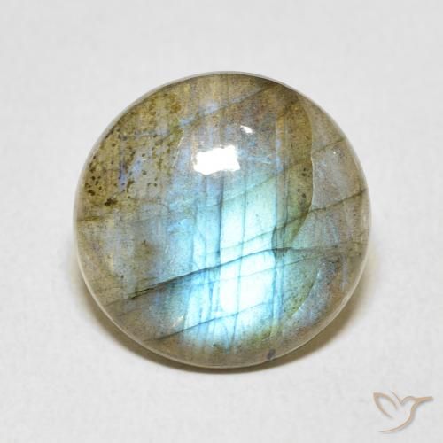 6.38ct 天然 彩色 拉长石, 圆形的, 半透明