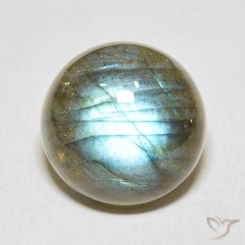12.56ct 天然 彩色 拉长石, 圆形的, 半透明