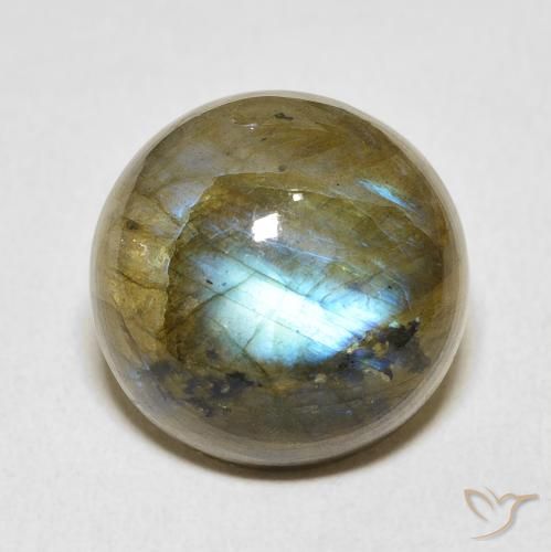 15.88ct 天然 彩色 拉长石, 圆形的, 半透明