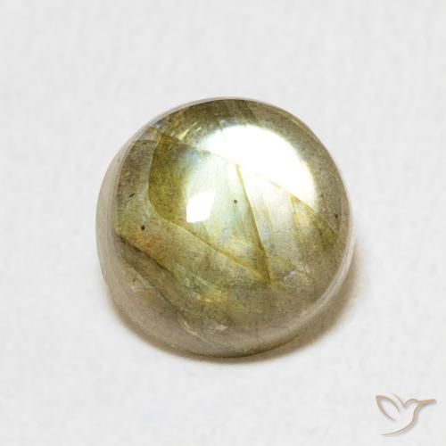 1.64ct 天然 彩色 拉长石, 圆形的, 半透明
