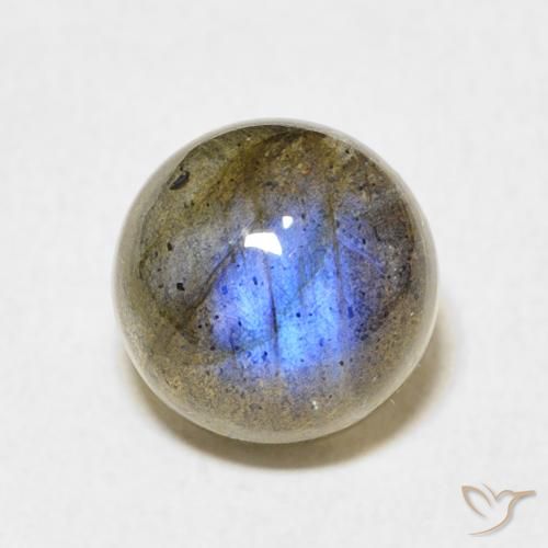 4.03ct 天然 彩色 拉长石, 圆形的, 半透明