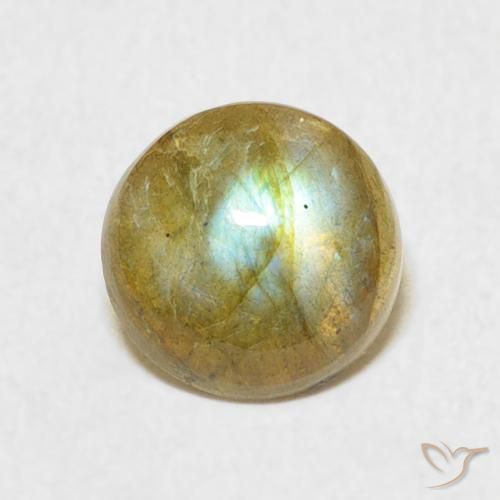 1.62ct 天然 彩色 拉长石, 圆形的, 半透明