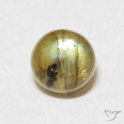 1.14ct 天然 彩色 拉长石, 圆形的, 半透明