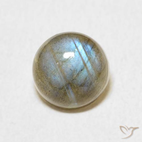 1.77ct 天然 彩色 拉长石, 圆形的, 半透明